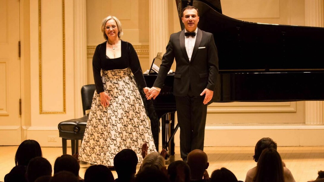 Carles and Sofia in a recital at Carnegie Hall in New York