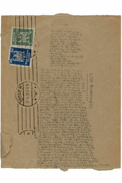 Robert Walser. Microscript 131, April 1926, pencil on paper, 6 11/16 x 5 1/16 inches (16.9 x 12.8 cm). Courtesy Robert Walser-Zentrum ©Keystone / Robert Walser-Sriltung Bern.