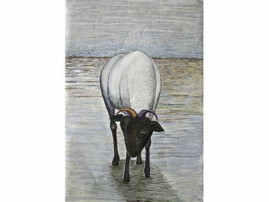 Karen Diefenbach, Mattino, 2010, Mixed media on paper, 44 x 31 in; 111.8 x 78.7 cm