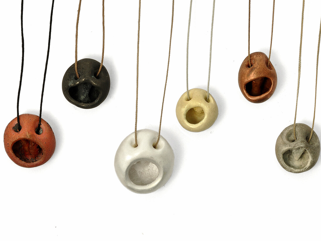 Carl Friedrich, Albert, Kurt, Isaac, Muhamad, Leonhard, Adam, 7 pendants , 2013, Silver, copper, gold, bronze, photo © Peter Bauhuis (detail)