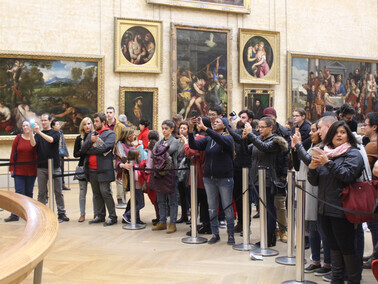 At the Louvre Museum in Paris, the Mona Lisa continues to attract countless visitors from around the world