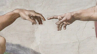 Michelangelo, (1475–1564), "Creación de Adan", detalle, Museo del Vaticano, Roma, Italia
