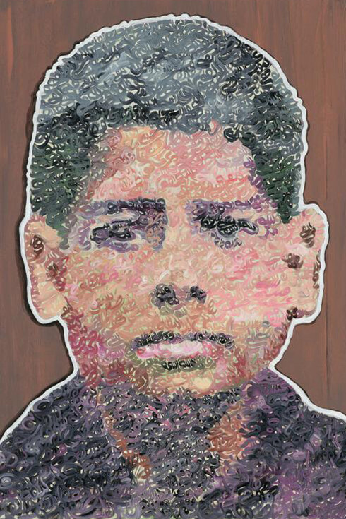 Zakaria Ramhani, I’m Sorry Father - Saddam Hussein, Oil on Canvas, 121 x 152 cm, 2013