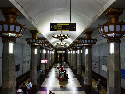 A beautifully designed subway passage reflecting the city’s cultural and artistic heritage, located in Tashkent, Uzbekistan