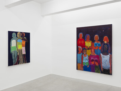 Katherine Bradford, Humankind, vista della mostra. Per gentile concessione dell'artista e kaufmann repetto. Foto di Andrea Rossetti