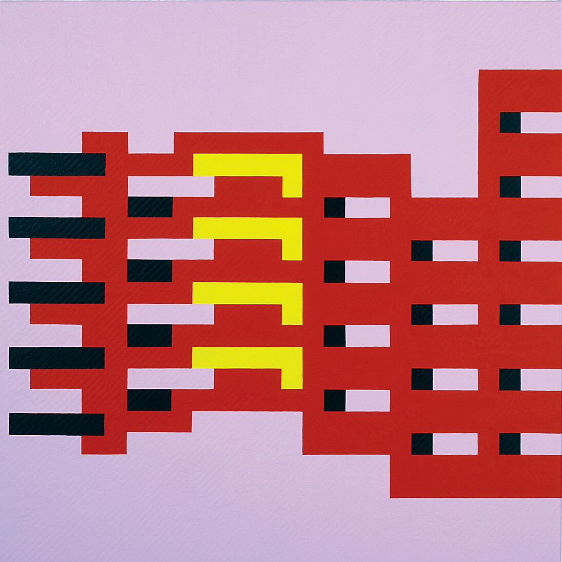 Heidi Wood, série Décor d’une vie ordinaire 4, 2013, acrylique sur tissu d’ameublement, 100 x 100 cm, courtesy of galerie anne barrault