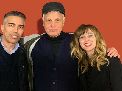 Emanuela Morozzi und Massimiliano Cardia mit Michele Placido