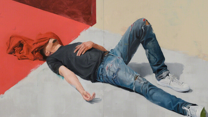 Delfin Finley's. Some Things Never Change. Courtesy of Lora Schlesinger Gallery