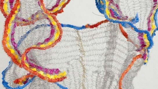 Naomi Wanjiku, Folklorico III, 2010, Stainless steel wire and fabric, 94 x 76 x 61,  Photo Lee Bennack. Image Courtesy the artist