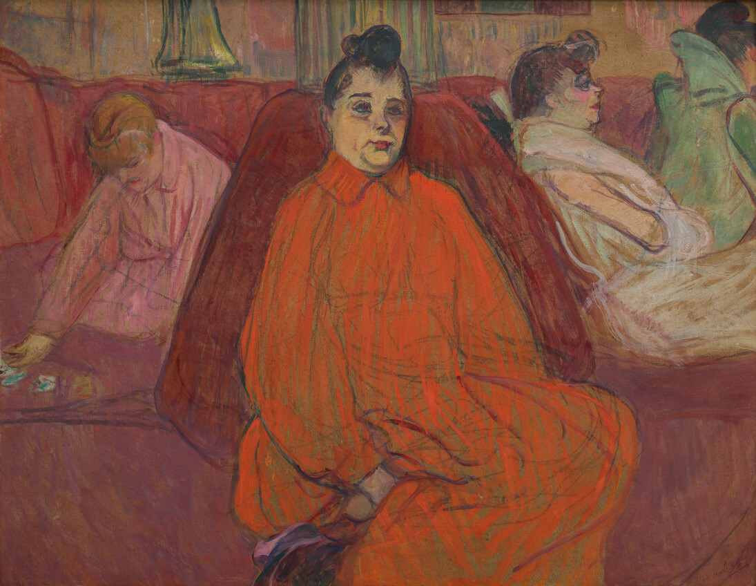 Henri de Toulouse-Lautrec, In the Salon: The Couch, 1893, oil and ‘essential oil paint’ on cardboard, 23 ½ × 31 ½ in., São Paulo, Museu de Arte de São Paulo Assis Chateaubriand