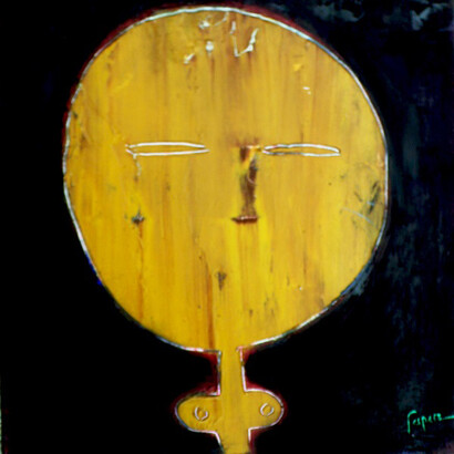 Gaspare Manos, Masque 8, 55 x 46 cm, oil paint, pure pigments on canvas, 2012-14