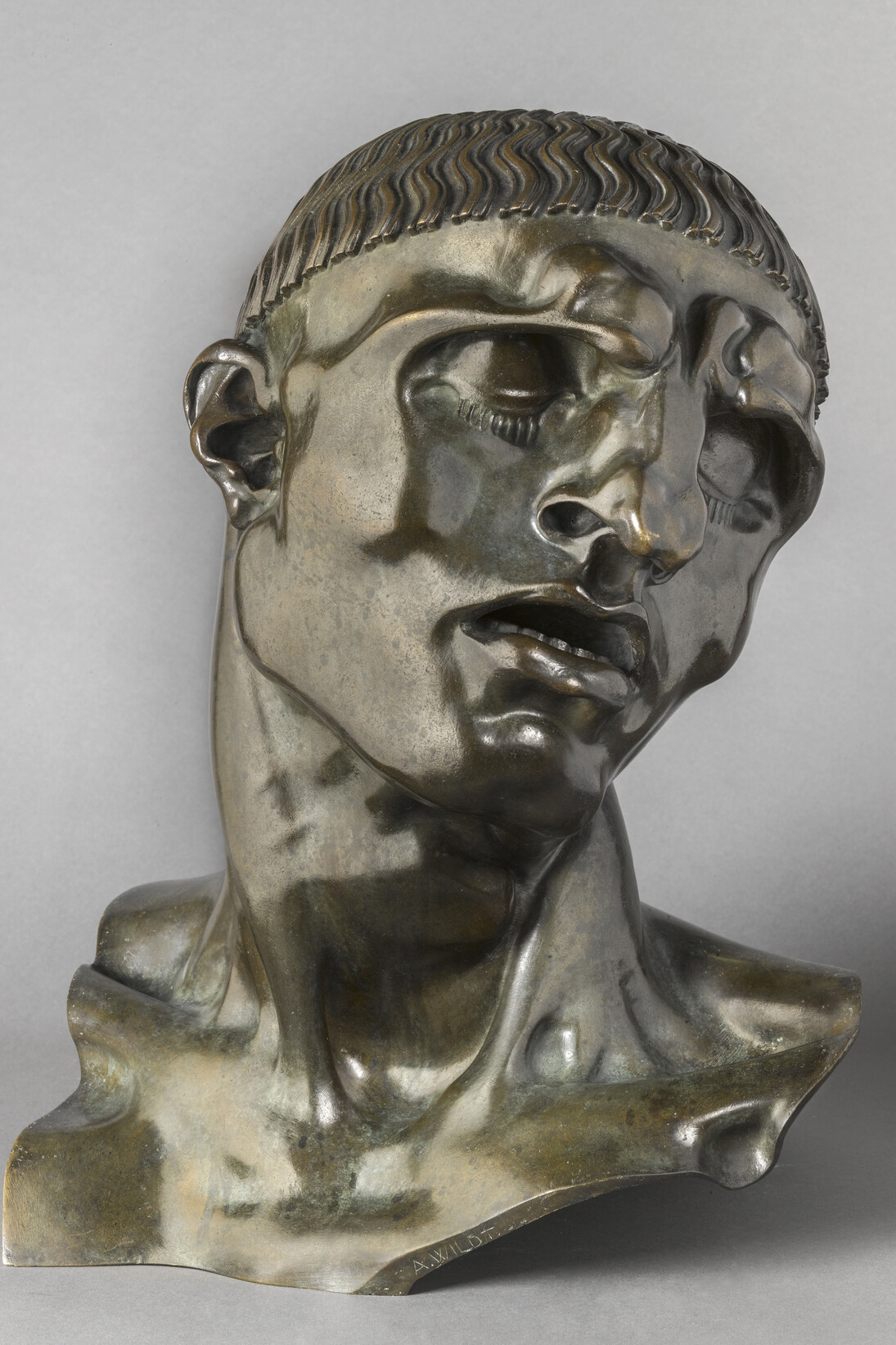 Adolfo Wildt (1868-1931), Vir temporis acti dit Uomo antico, 1921, Bronze, 55 x 55 cm, Paris, musée d’Orsay © Musée d'Orsay, dist. RMN-Grand Palais / Patrice Schmidt
