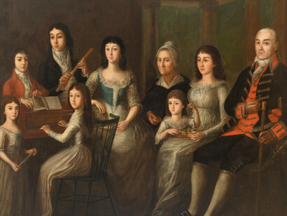 The Family of Dr. Joseph Montegut (c. 1797) by Josef Xavier Francisco de Salazar y Mendoza (c. 1750-1802) of New Orleans.