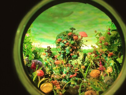 Patrick Jacobs, Moss Man with Mushrooms, diorama, 2021, foto Chiara Formicuzzi