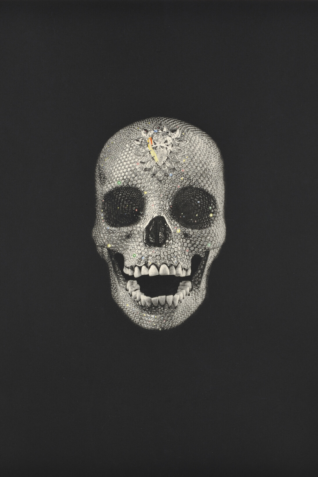 Damien Hirst, Skull (for the love of god), 2011, hand colored photogravure, 59 x 45 cm, Edition of 1000
