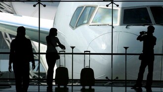 Waiting for the boarding in the airport