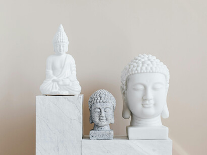 A group of different Buddha statues