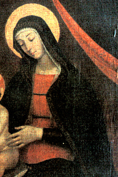 Il Bambin Gesù delle mani, copia antica del Pinturicchio a opera di Pietro Facchetti, XVI sec., (dettaglio)