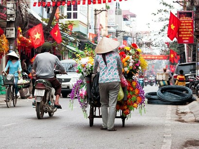Vietnam. Tráfico en Hanoi