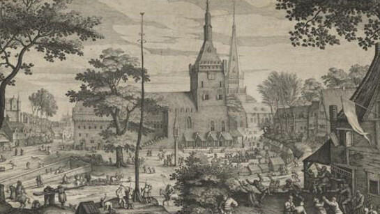 Hendrick Hondius, View of a Village with a Peasants' Feast ('Schelle-Belle') [NHD 28]
