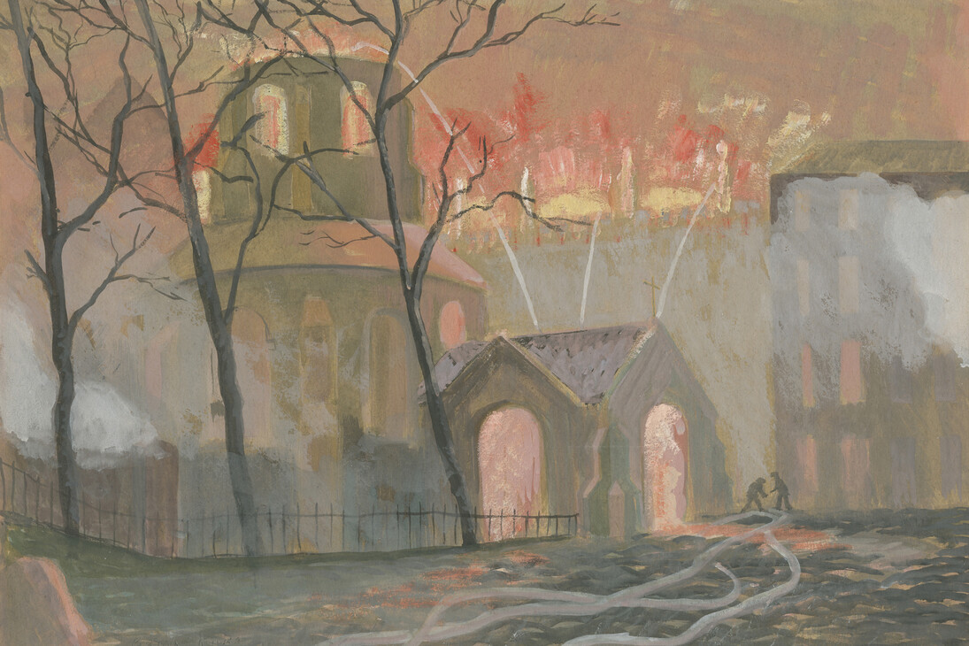 Brian Gilks, In the Temple (1941–1942). Beaverbrook Collection of War Art Canadian War Museum.