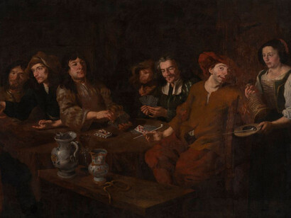 Joannes Almenak, The card players I, 3rd quarter of the 17th century. Courtesy of National Gallery of Slovenia