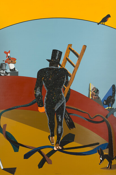 Eduardo Arroyo, Madrid-París-Madrid, 1984. Cortesía del Museo Carmen Thyssen