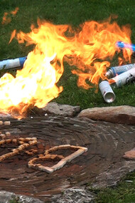 Stefano Cagol , B-day , 2011. Performance, aerosol cans of hairspray, perfume, poison, sugar cubes, lighter. WFP Museum, Ename, Oudenaarde, Belgium. Made for Ename: Sediment. http://www.11settembre.org
