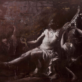 Nicola Samorì, Ebbro, 2011, oil on canvas, 300 x 200 cm