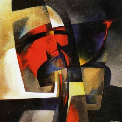 Helder Bandarra, Vibrações, 2013, técnica mista sobre tela, 120 x 240 cm
