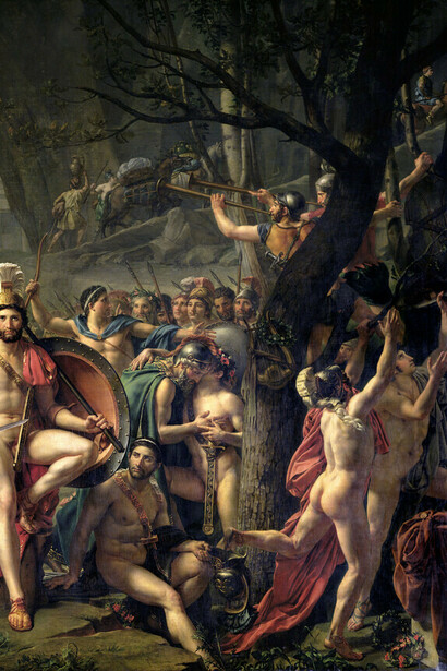 Jacques Louis David, Leónidas en las Termópilas (detalle), 1814