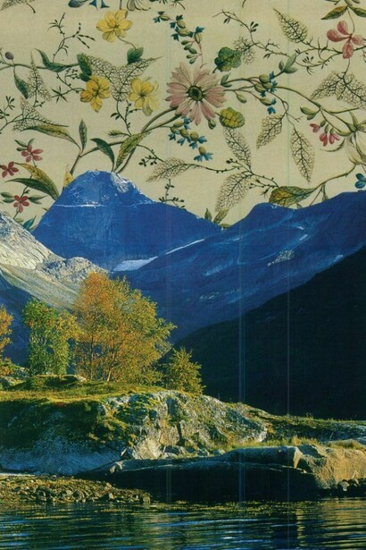 Kerr McIlwraith, Scandinavian Collage 2, 2013, Collage and 24ct gold leaf on paper, 59 x 84cm