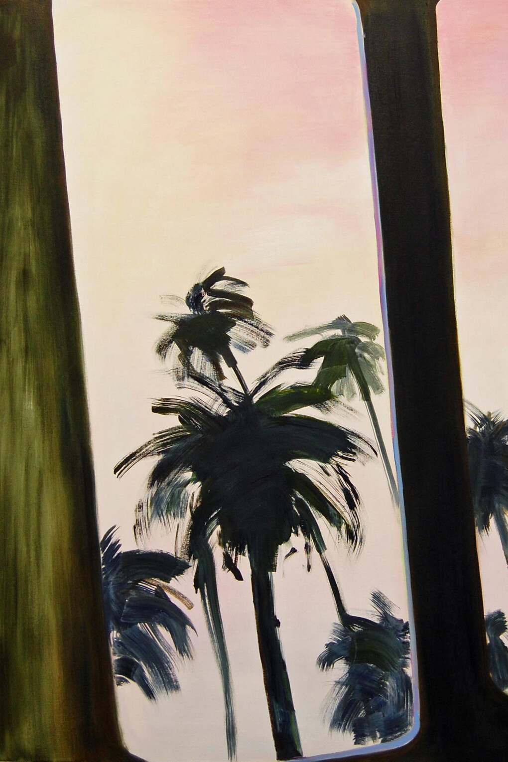 Aglaé Bassens, Distant Palms, 2014, oil on canvas, 110 x 105