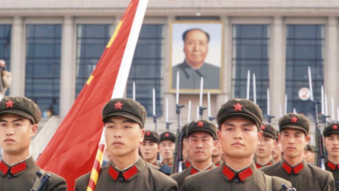 The disciplined ranks of soldiers serve as a testament to China's commitment to its revolutionary ideals, echoing the country's complex journey towards modern power