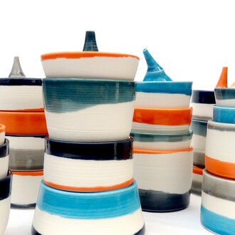 Luke Bishop Ceramics, stacked vessels