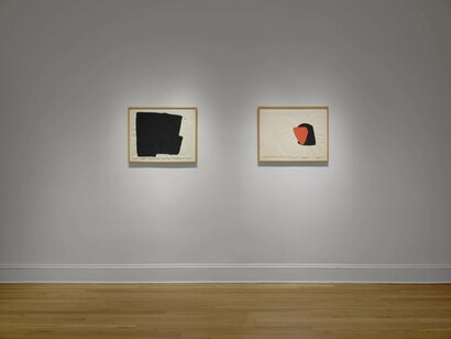 Joel Shapiro, Gouaches and reliefs 1978–83, exhibition view. Courtesy of Craig Starr Gallery