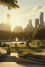 This inviting park demonstrates how urban green spaces provide an essential opportunity to process and reset amidst the stresses of daily life