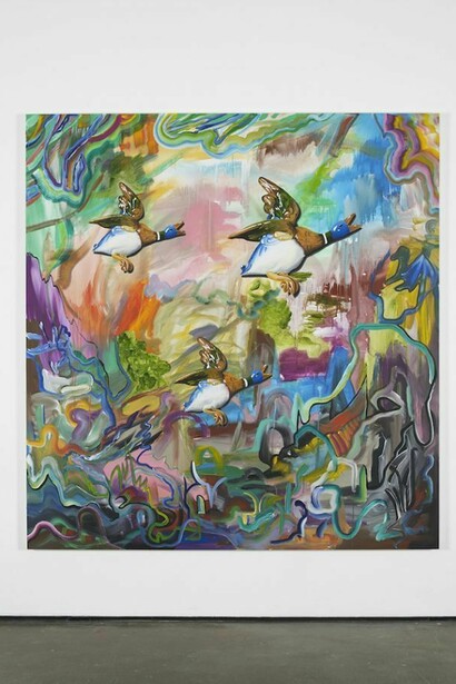 Djordje Ozbolt, Candor dat viribus alas, 2014, Acrylic on canvas, 185 x 175 cm / 72.8 x 68.8 in, courtesy of Herald St, London