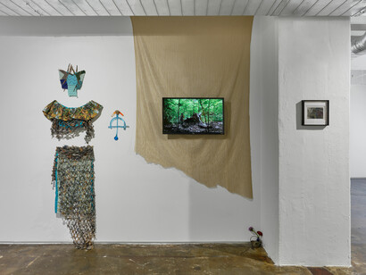 Maria RJ, Hunter, healer, warrior, death, exhibition view. Courtesy of A.I.R Gallery