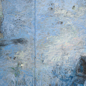 Sheba Sharrow, Dont Look Now (detail), 2001, 56in x 89 in. acrylic on canvas at James Yarosh Fine Art Gallery