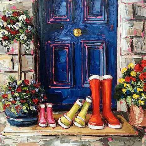 Roisin O'Farrell, Love will keep us together, Oil on Canvas, 50 x 50 cm