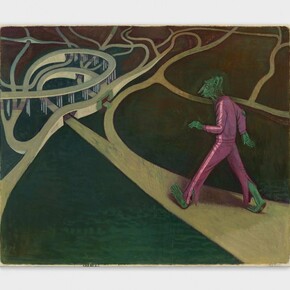 Clayton Schiff, En Route, 2023, oil on canvas, 62 x 76 in. Courtesy of the artist and Harkawik