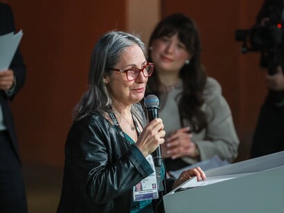 Patrizia Boi durante il suo intervento all'Open Dialogue "The Future of the World: New Platform for Global Growth"