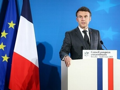 Le Président de la République française, M. Emmanuel Macron prenant part aux travaux du Conseil européen