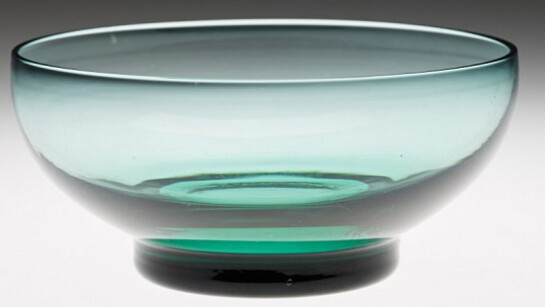 Russel Wright, American, 1904-1976, Morgantown Glass Works, engraver, American, 1899-1965, American Modern Dessert Bowl, 1951, Glass, Height: 7.4 cm (2 7/8 inches) Gift of James Brayton Hall and Mark Hambleton Stevens in honor of Ellen Fitzgibbon Hall, RISD 1945 Apparel 2010.67.6