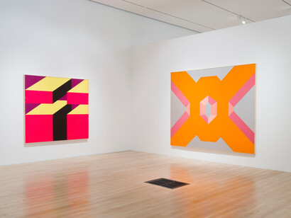 Miriam Schapiro, 1967–1972, vista de exhibición. Cortesía del Instituto de Arte Contemporáneo de Miami