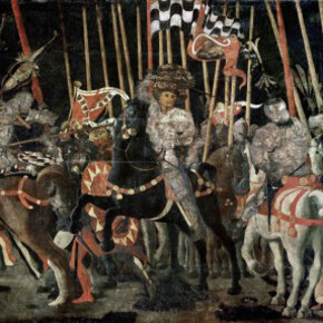 Paolo di Dono, dit Uccello, La Bataille de San Romano la contre-attaque de Micheletto da Cotignola. , Vers 1435 - 1440, Paris, musée du Louvre, département des Peintures, M.I. 469