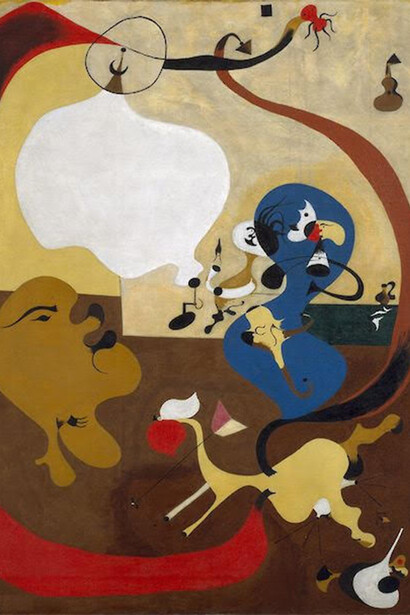 Joan Miro, Dutch Interior (Interno olandese), colore ad olio, 1928 