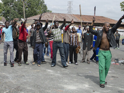 Demonstration in an african village