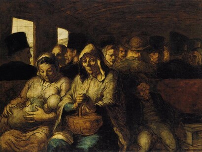 «El vagón de tercera clase» (1864), H. Daumier